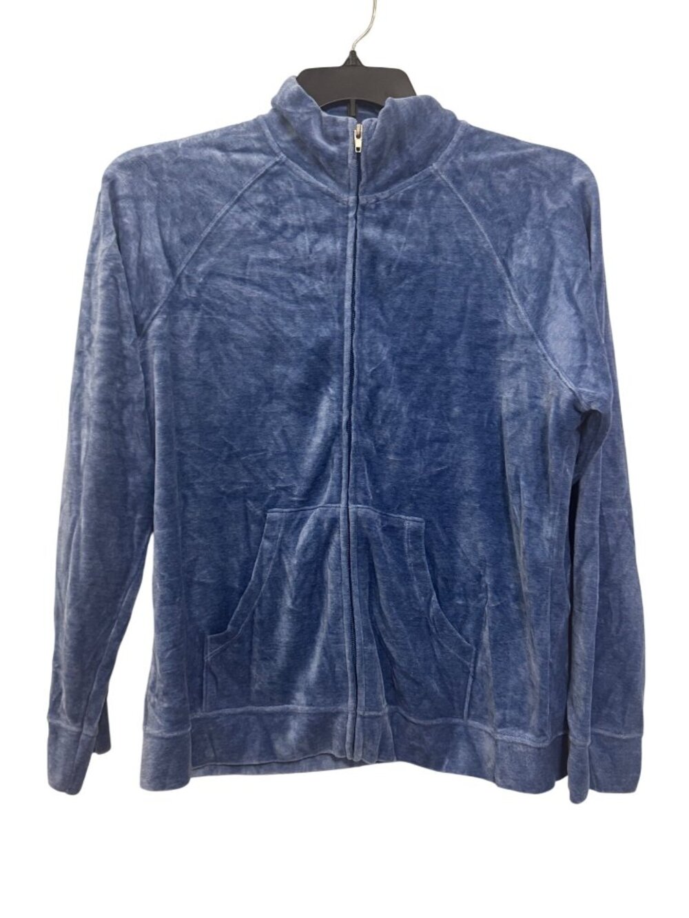 NYCA Blue Velour Full-Zip Jacket XL Soft Cotton Blend Long Sleeves